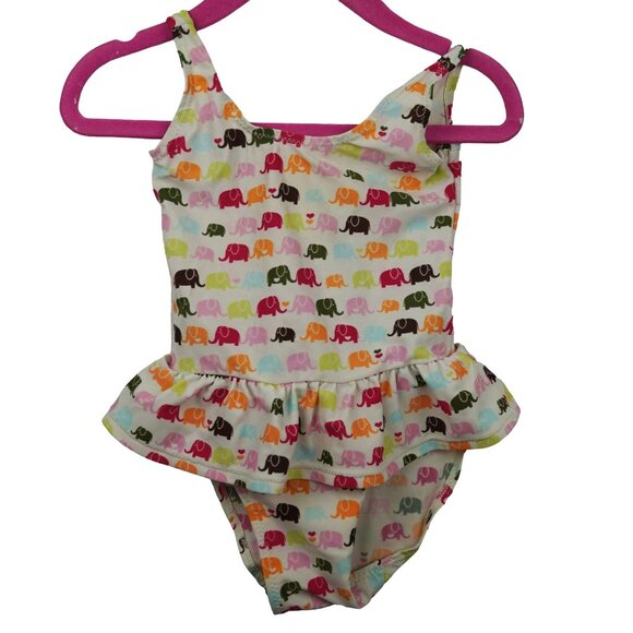 BabyGap 6-12M Girls' Polka Dot & Elephant‎ Print Swimsuits Bundle Set of 2 - Picture 8 of 12
